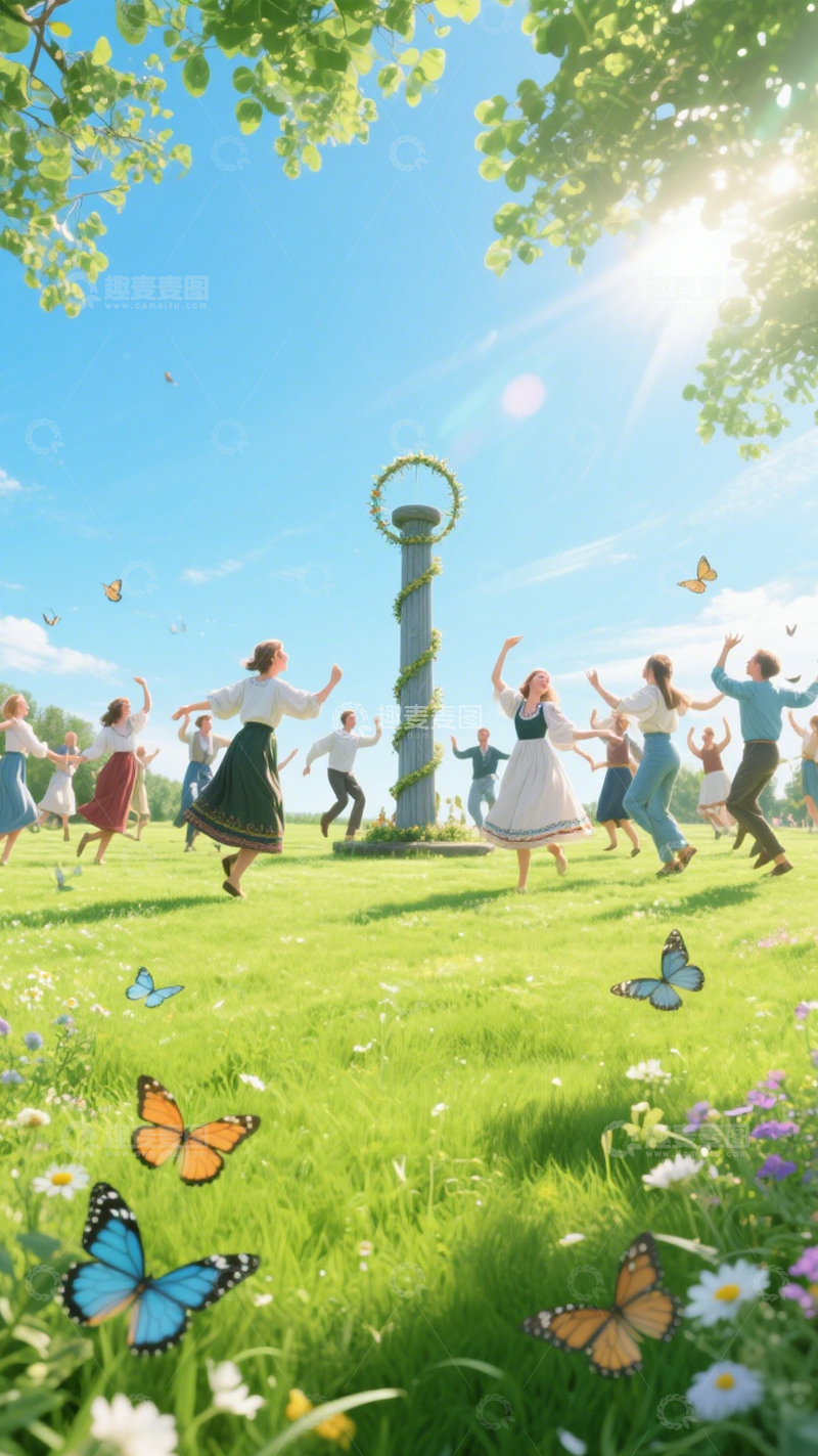 高清大图下载【趣麦麦图】田园庆典欢乐背景3