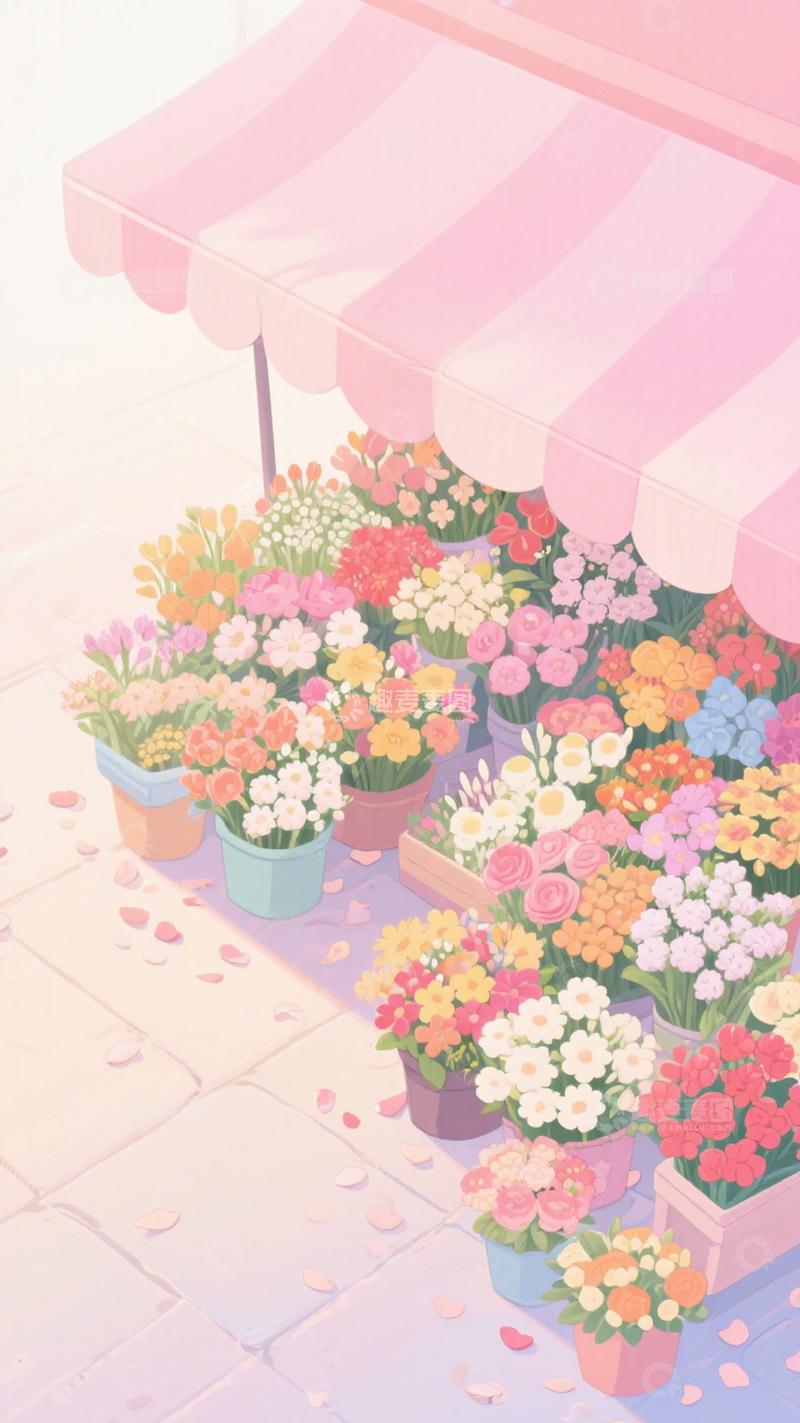 高清大图下载【趣麦麦图】花摊浪漫温馨背景3