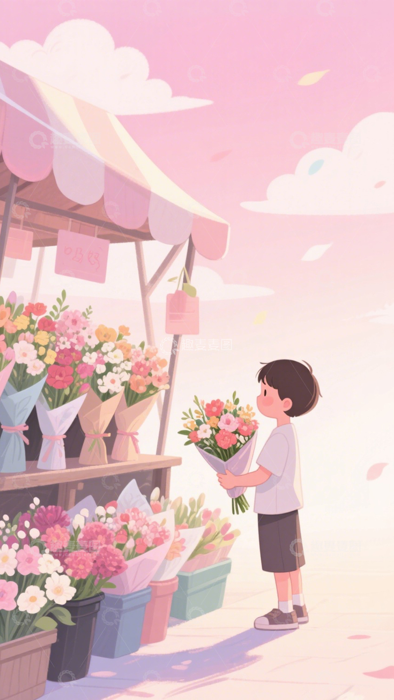 高清大图下载【趣麦麦图】花摊浪漫温馨背景4