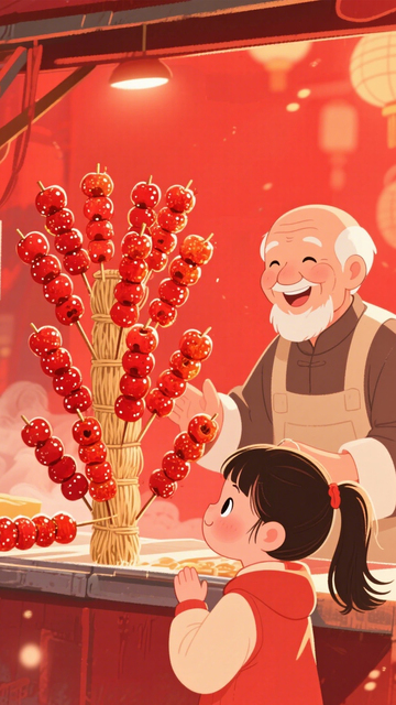 春节糖葫芦年味背景1