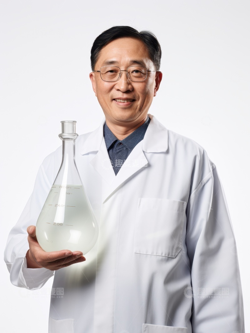 高清大图下载【趣麦麦图】拿着一大瓶试剂的实验员