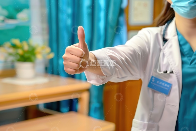 高清大图下载【趣麦麦图】医院里点赞的一位医生