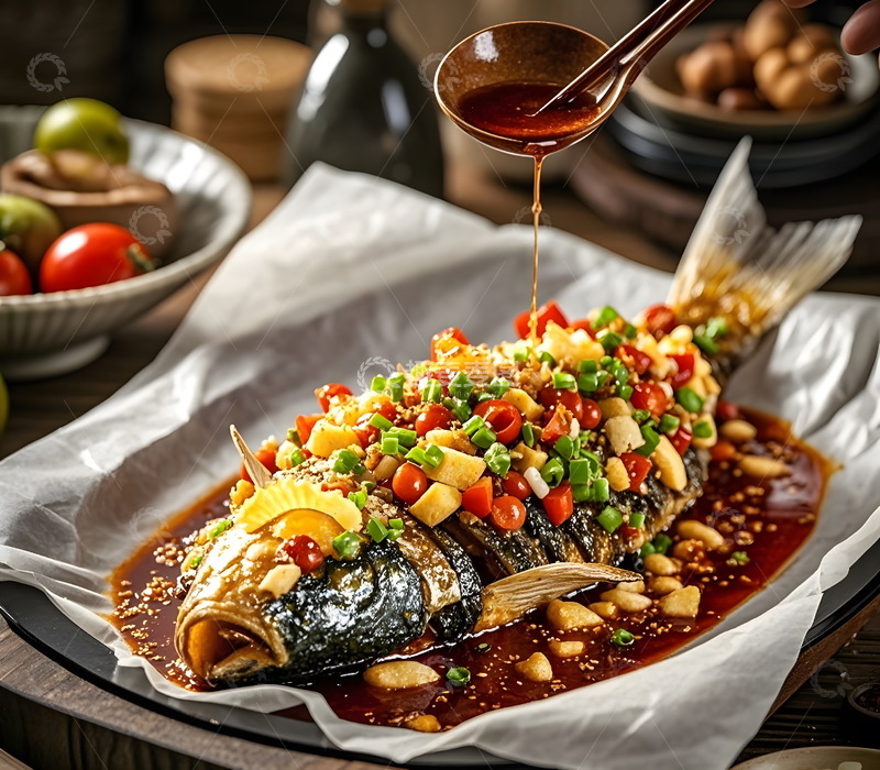 高清大图下载【趣麦麦图】纸包鱼