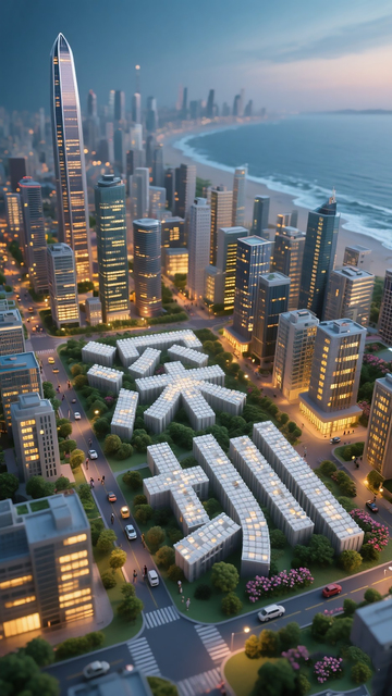 3D城市建筑群俯瞰图深圳