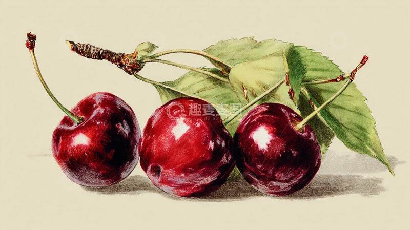 高清大图下载【趣麦麦图】水果  樱桃  手绘1