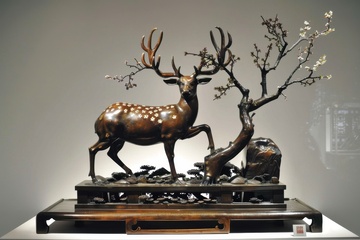 新中式梅花鹿雕塑摆件