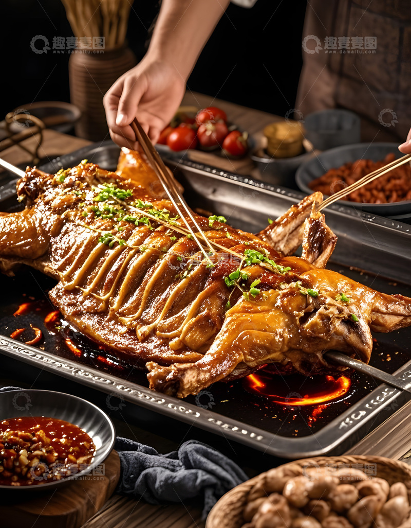 高清大图下载【趣麦麦图】烤全羊1