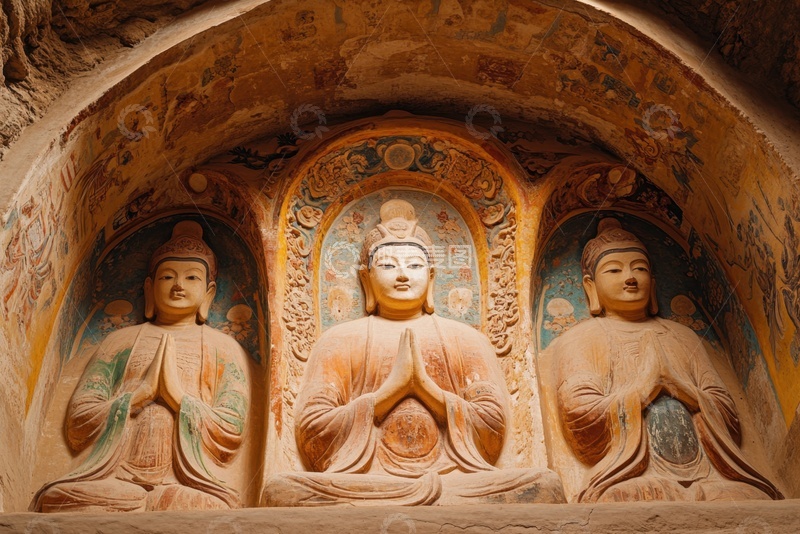 高清大图下载【趣麦麦图】石窟里的佛像