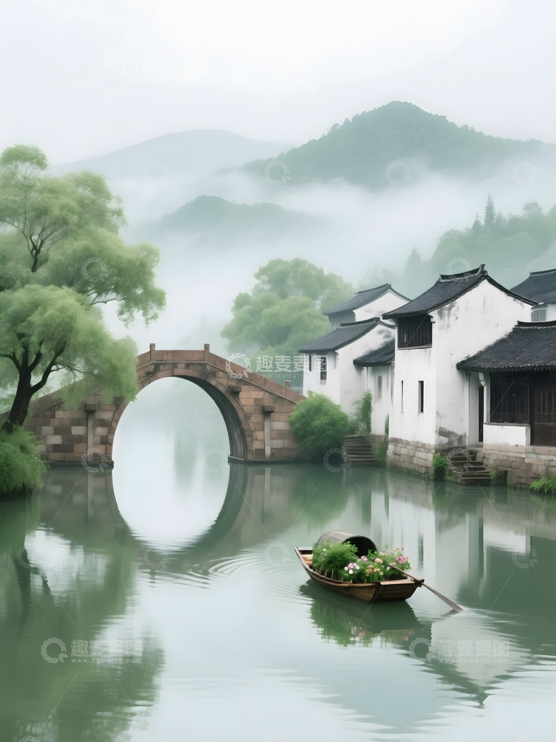 高清大图下载【趣麦麦图】江南水乡的诗意晨景3