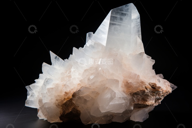 高清大图下载【趣麦麦图】白水晶簇矿物标本