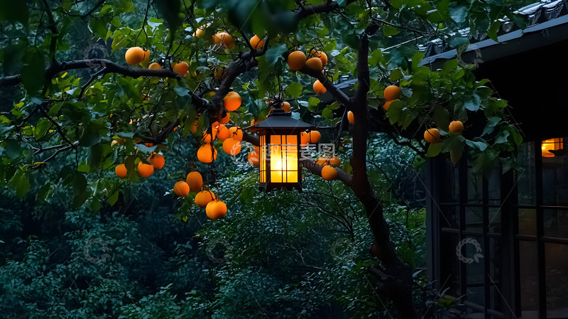 高清大图下载【趣麦麦图】深深庭院里的橘子树