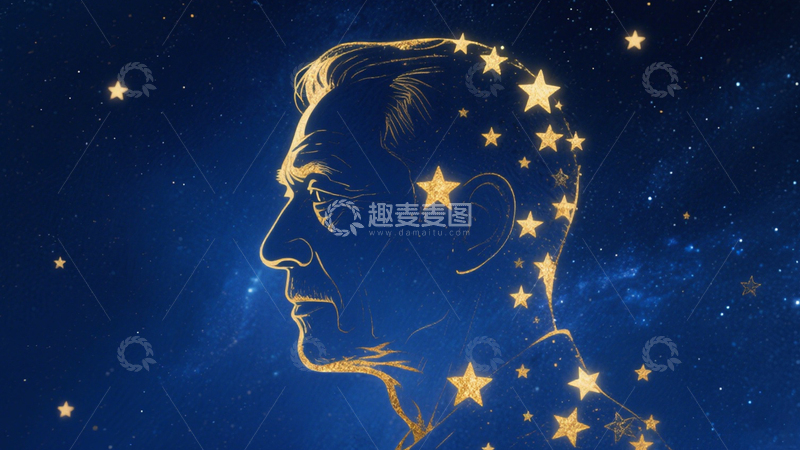 高清大图下载【趣麦麦图】父亲节星空父爱插画