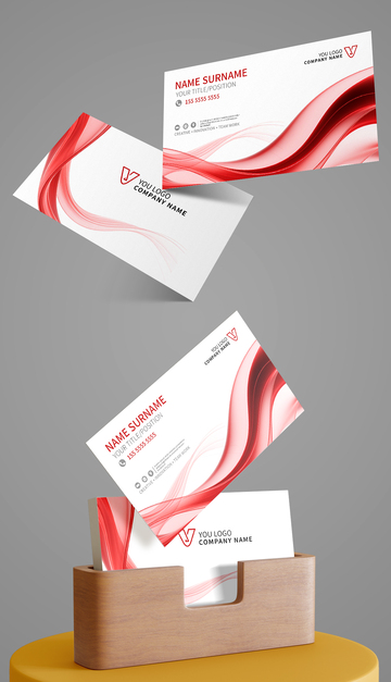 红色企业商务名片模板