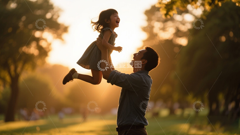 高清大图下载【趣麦麦图】父亲节亲子温馨背景
