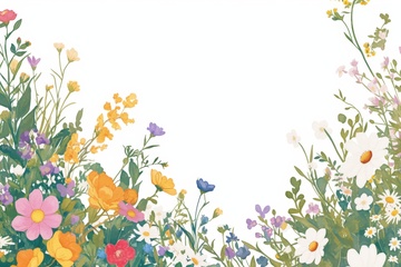 水彩插画边框背景