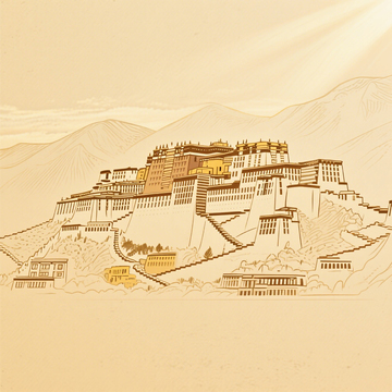布达拉宫手绘建筑