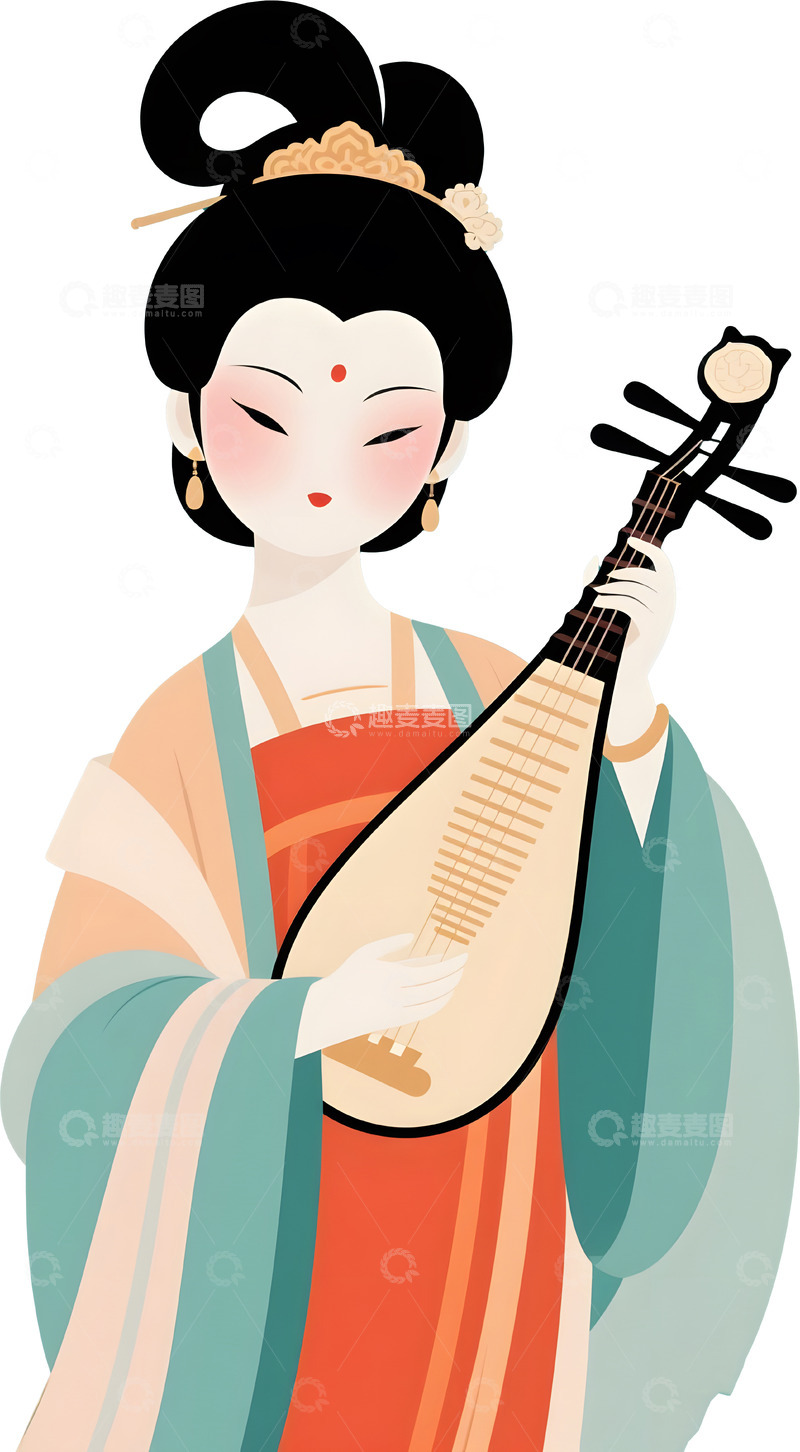 高清大图下载【趣麦麦图】唐代古风仕女卡通人物35