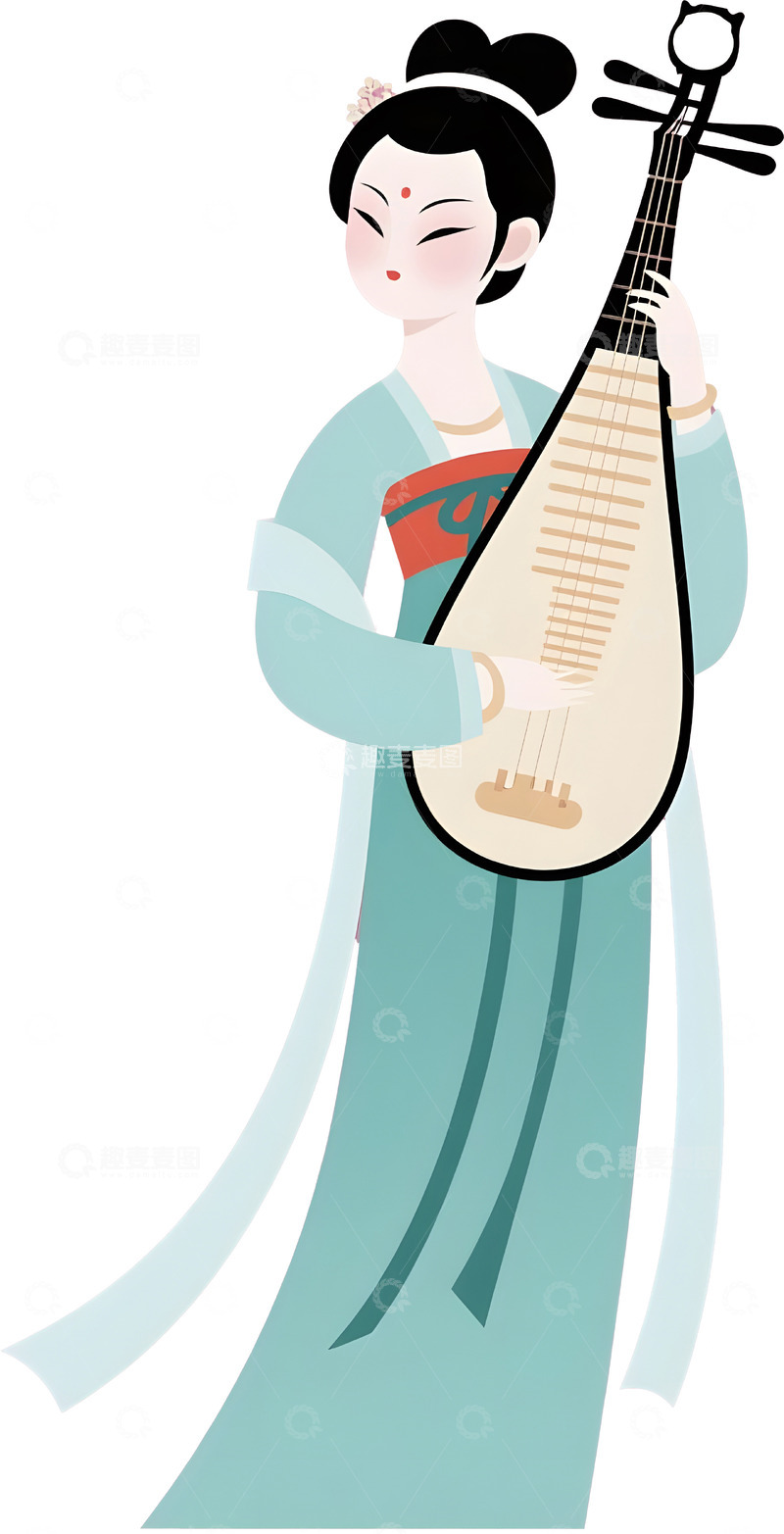 高清大图下载【趣麦麦图】唐代古风仕女卡通人物38