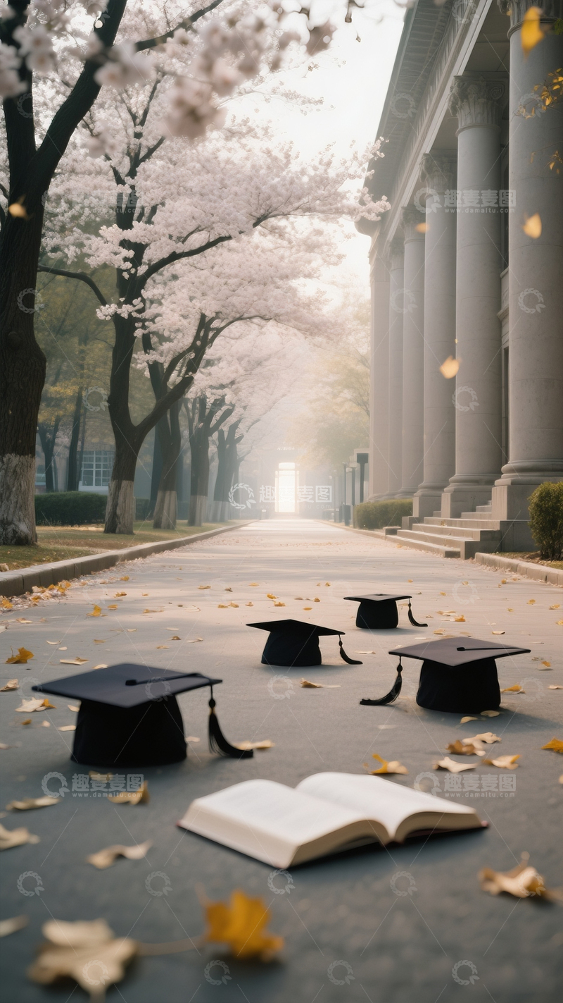高清大图下载【趣麦麦图】毕业季校园樱花记忆