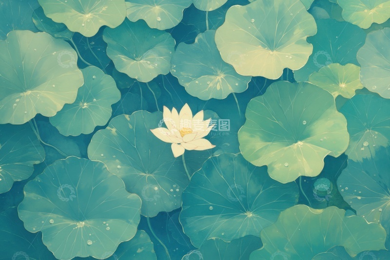 夏日水彩手绘插画