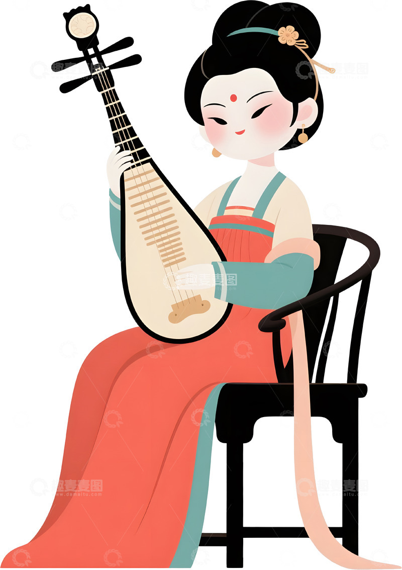 高清大图下载【趣麦麦图】唐代古风仕女卡通人物36