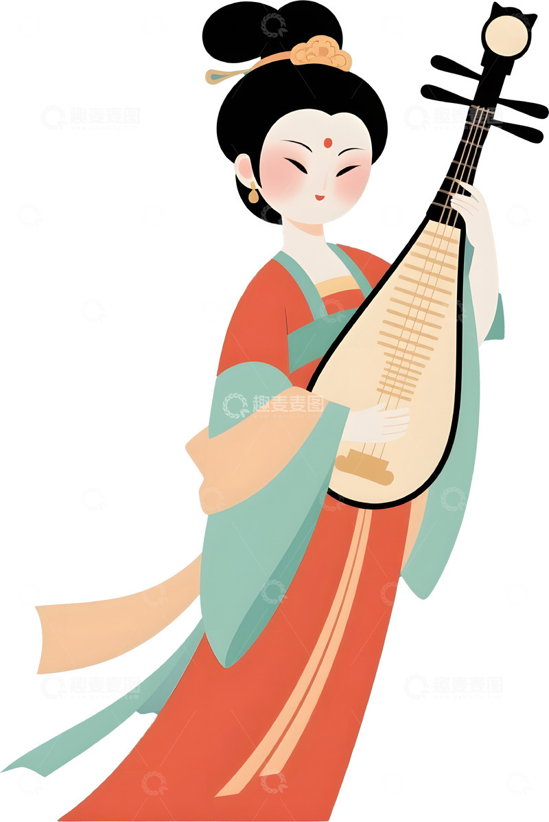 高清大图下载【趣麦麦图】唐代古风仕女卡通人物33