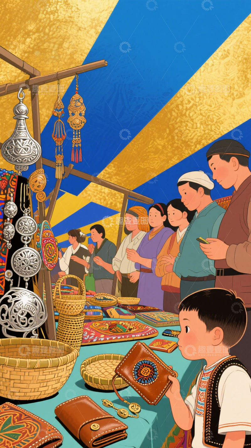 高清大图下载【趣麦麦图】民俗集市传统手工艺品2