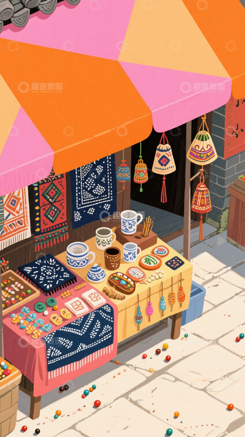 高清大图下载【趣麦麦图】民俗集市传统手工艺品3