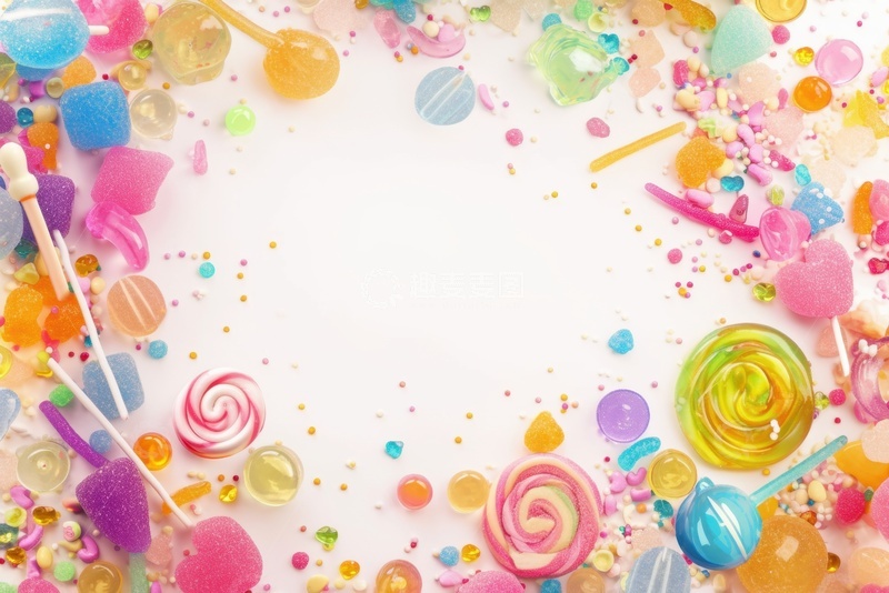 高清大图下载【趣麦麦图】卡通简约糖果边框背景
