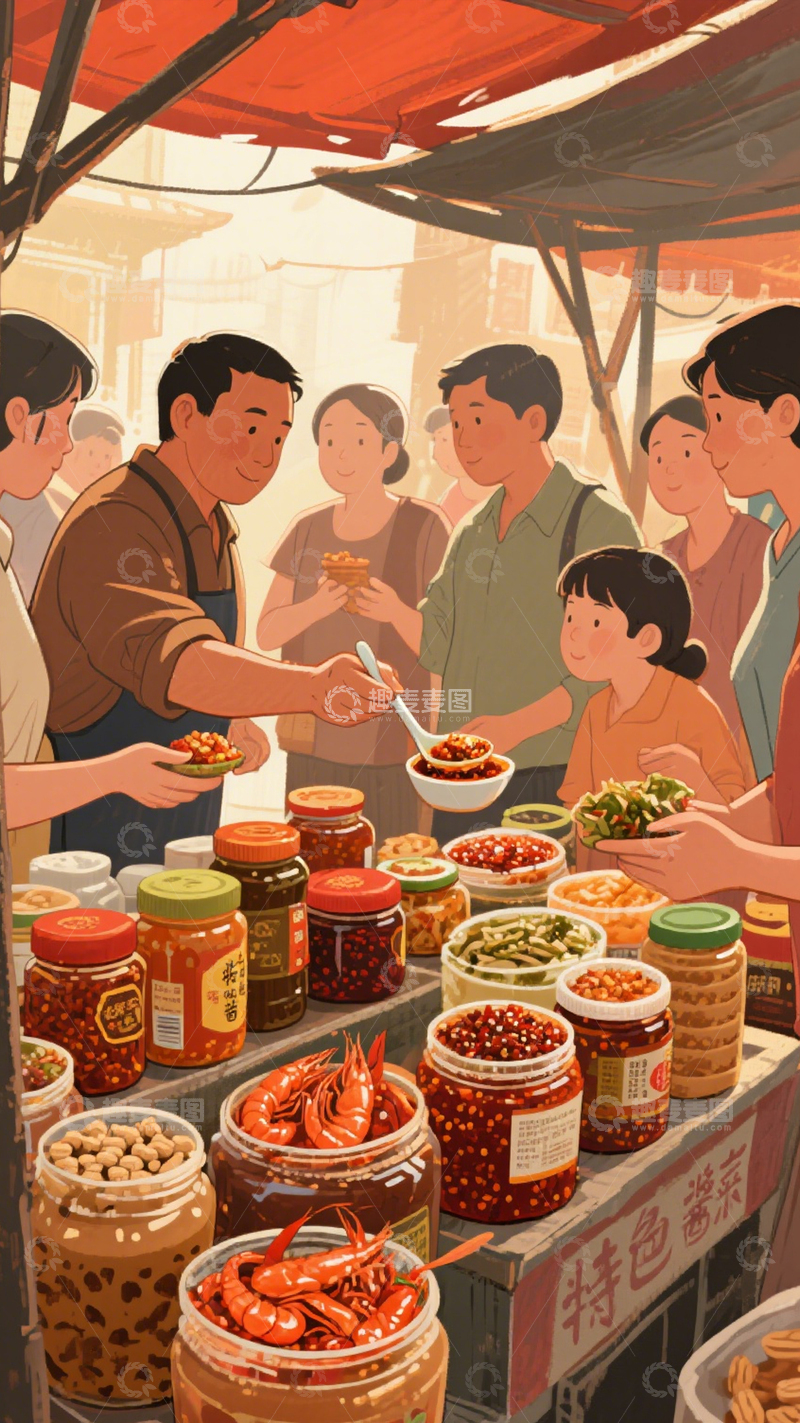 高清大图下载【趣麦麦图】酱菜摊的烟火日常2