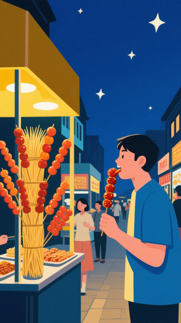 夜市冰糖葫芦的童趣4