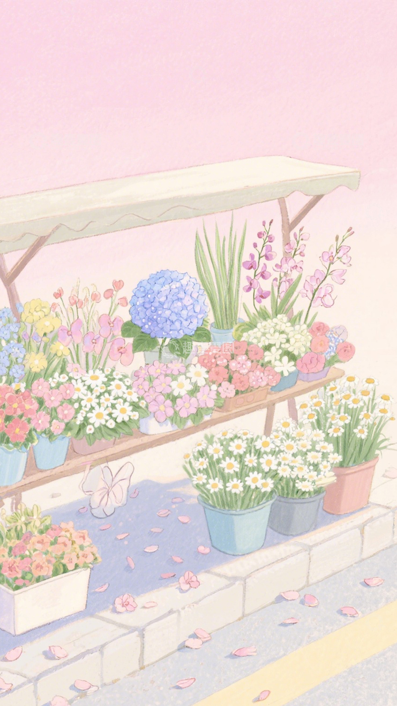 高清大图下载【趣麦麦图】花摊的浪漫美好1