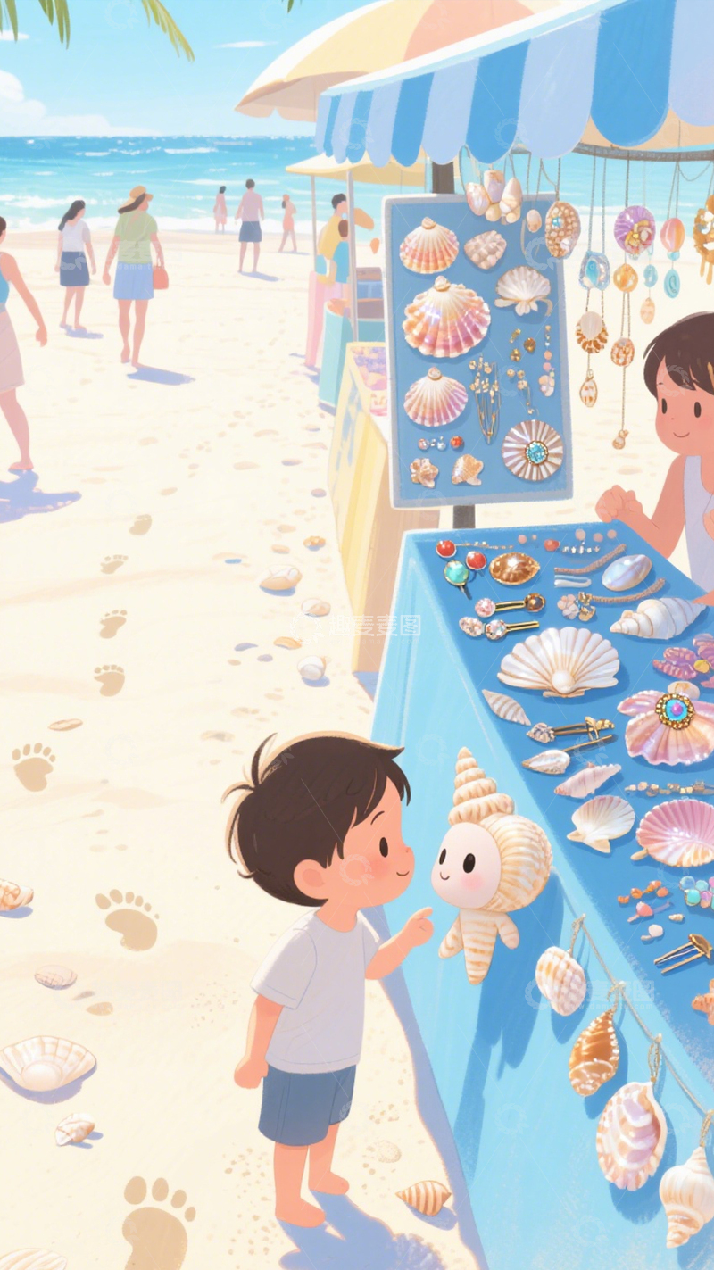 高清大图下载【趣麦麦图】海滨集市的海洋风情3