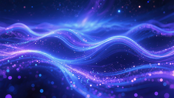 蓝紫色光线粒子河流山脉科技感背景