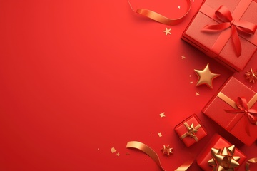 红色礼盒边框背景1