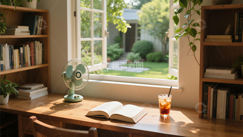 高清大图下载【趣麦麦图】静谧夏日书房