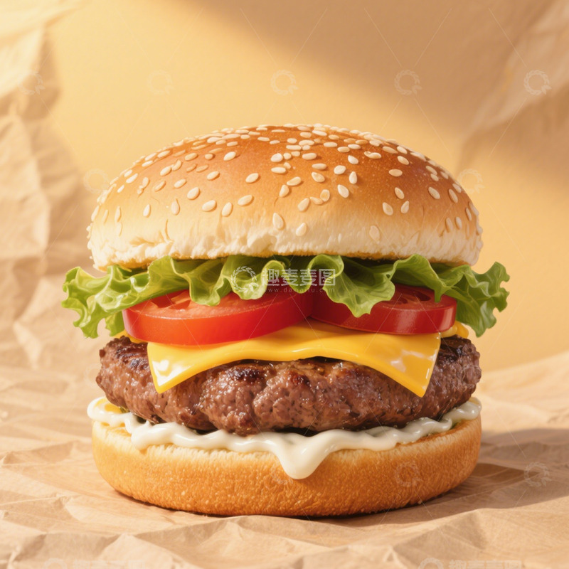 高清大图下载【趣麦麦图】多层汉堡的美味暴击1