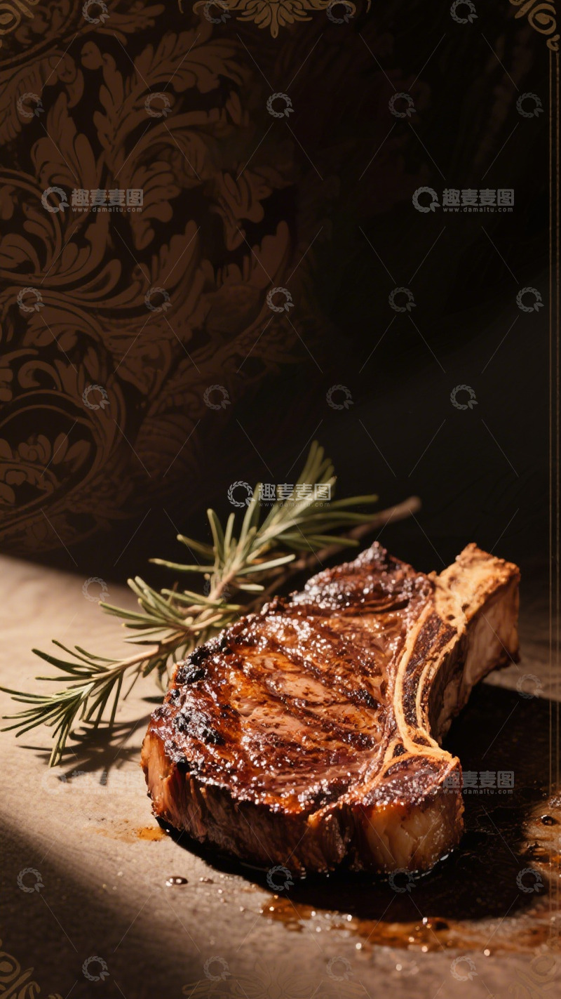 高清大图下载【趣麦麦图】煎制牛排的美味诱惑4