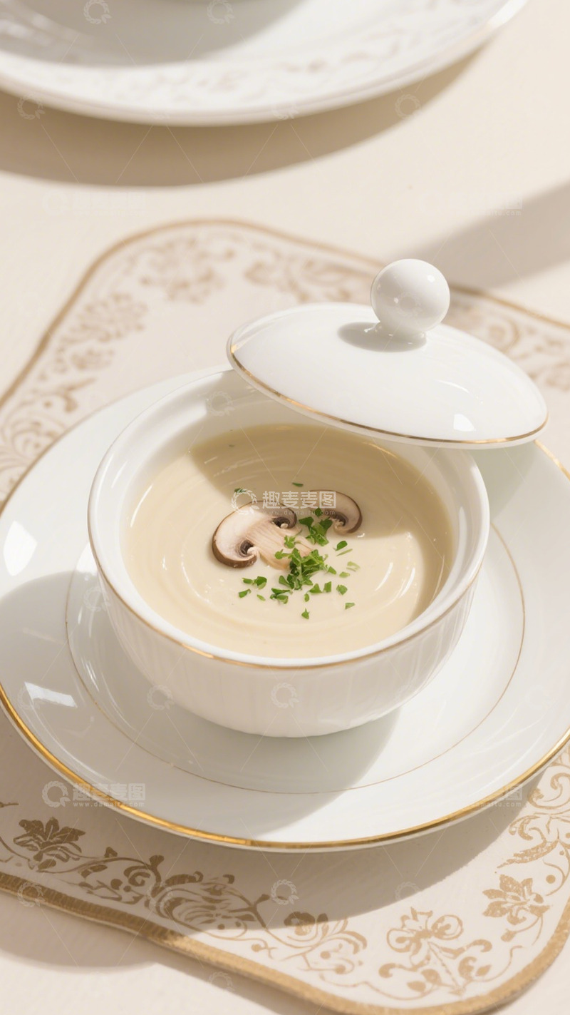 高清大图下载【趣麦麦图】蘑菇汤的精致滋味4