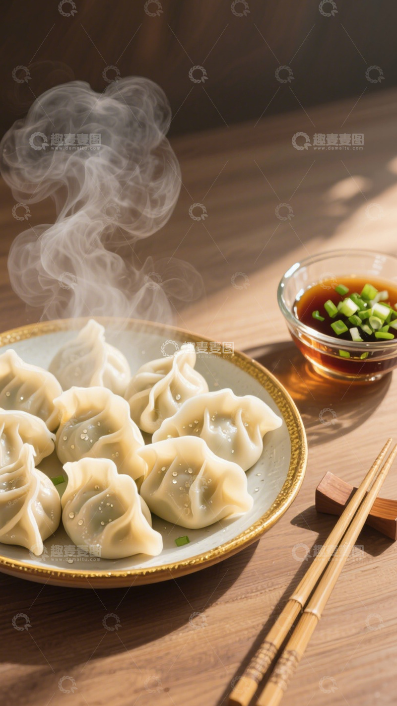 高清大图下载【趣麦麦图】传统饺子的热乎味3