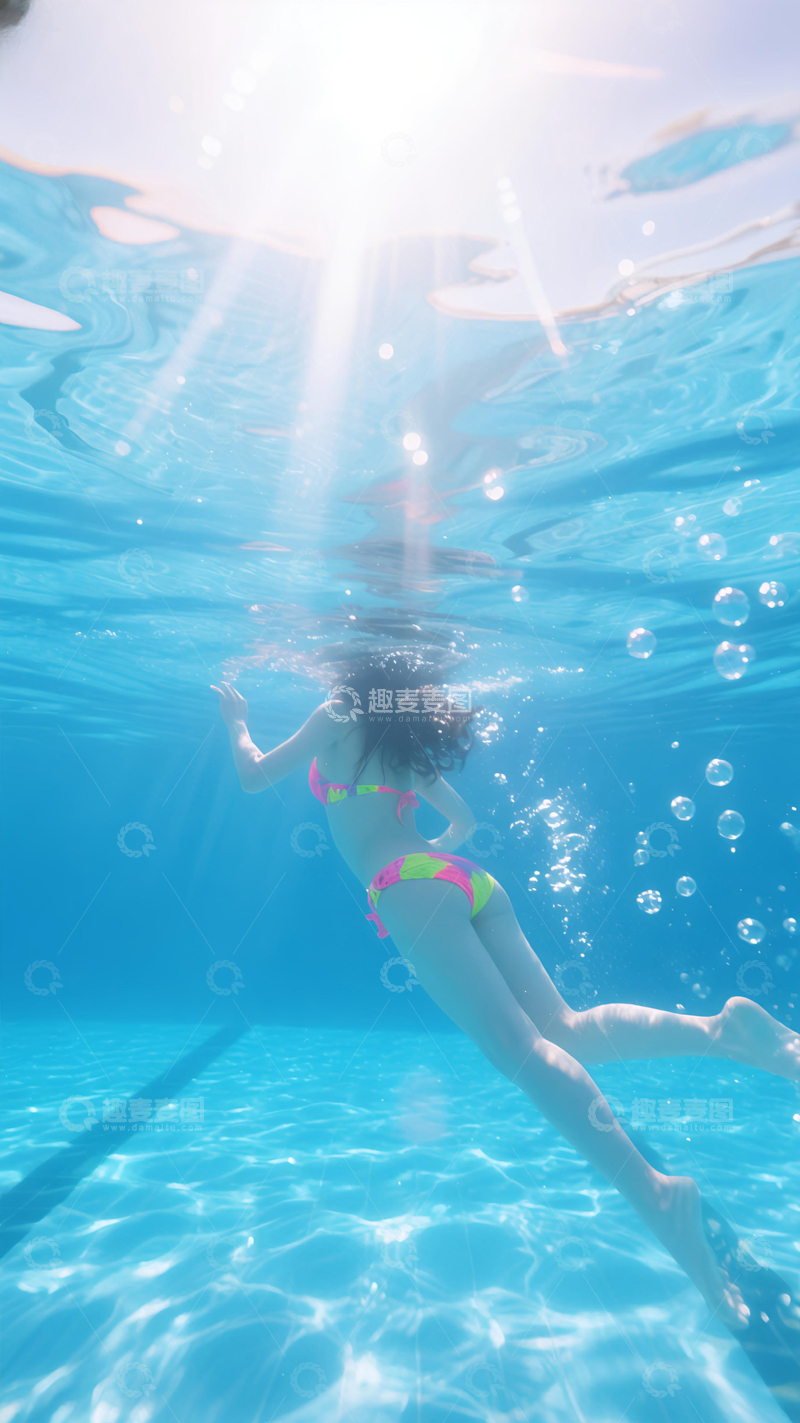 高清大图下载【趣麦麦图】-泳池水波梦幻蓝