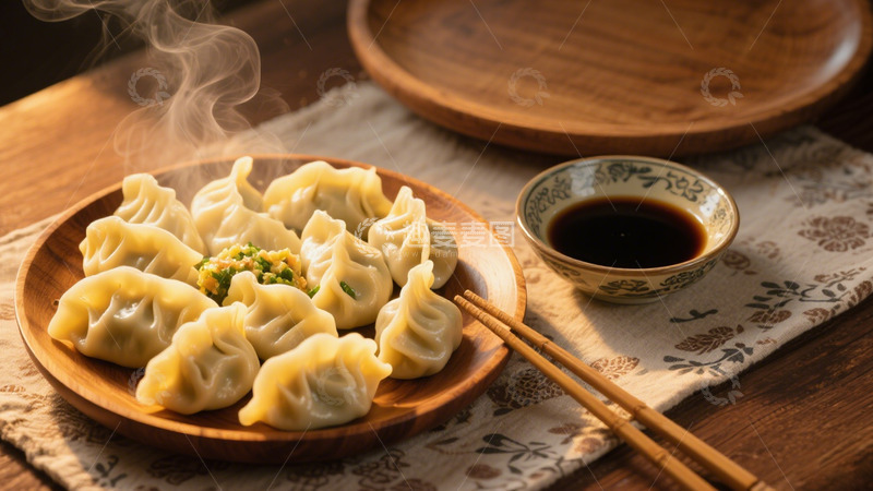 高清大图下载【趣麦麦图】传统饺子的热乎味2