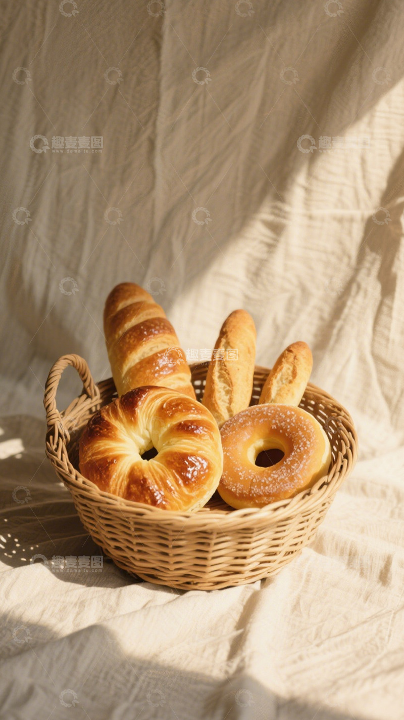 高清大图下载【趣麦麦图】篮装面包的美味集4