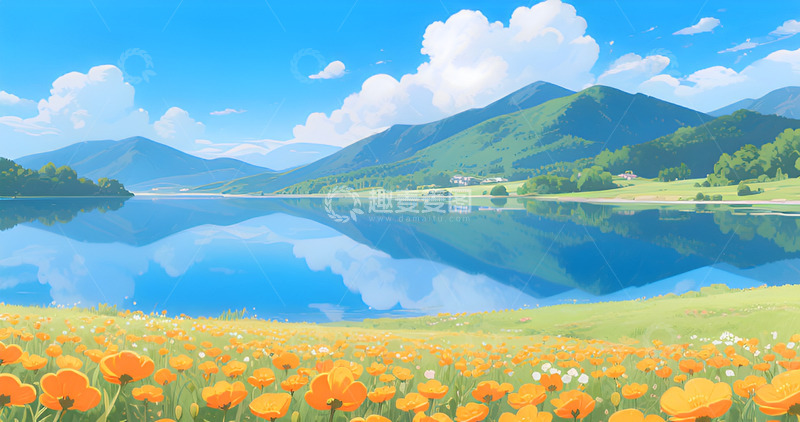 高清大图下载【趣麦麦图】春季湖边风景4