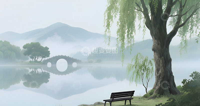 高清大图下载【趣麦麦图】春季湖边风景