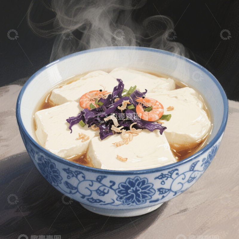 高清大图下载【趣麦麦图】手绘海鲜豆腐汤1
