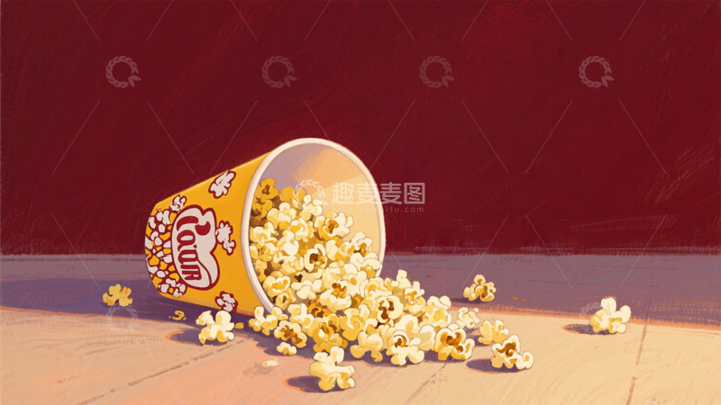 高清大图下载【趣麦麦图】电影爆米花插画2