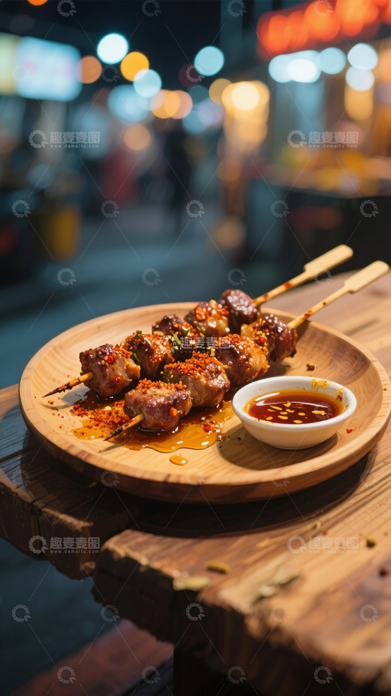 高清大图下载【趣麦麦图】烟火烧烤肉串4