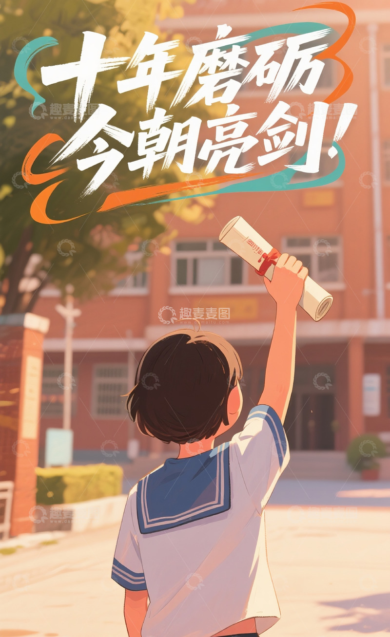 高清大图下载【趣麦麦图】-毕业插画2