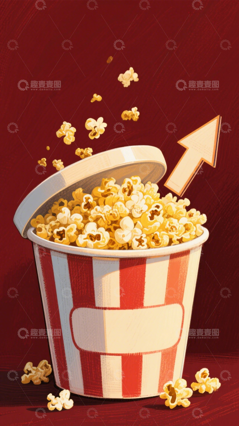 高清大图下载【趣麦麦图】电影爆米花插画3